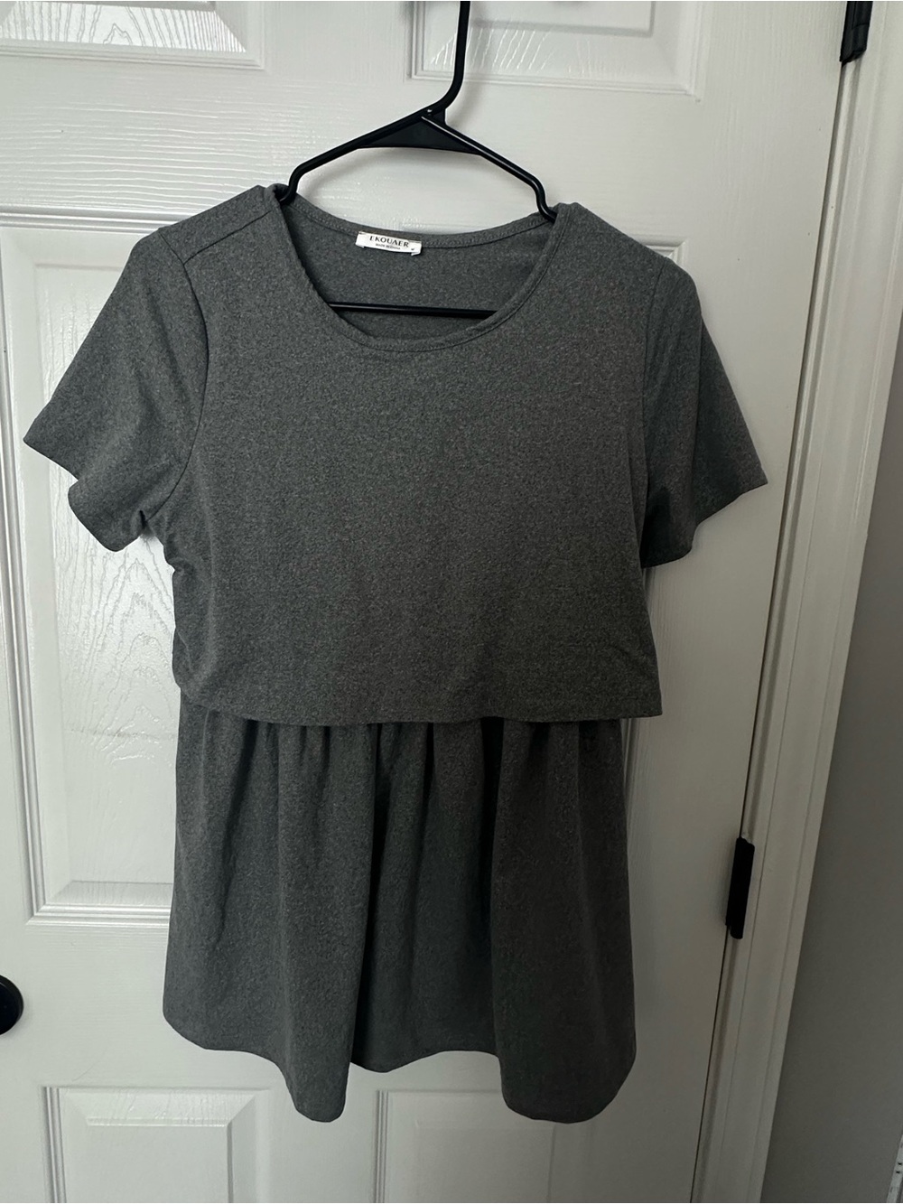 Auden Layered Nursing Tunic in Charcoal Gray